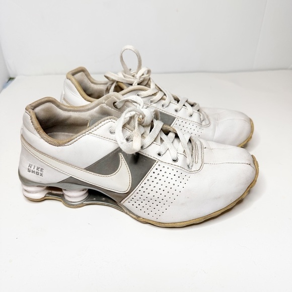 Nike Womens Shox NZ 317549-112‎ White Silver Athletic Running Shoes Size US 7 - Picture 1 of 4